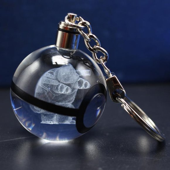 COPY - 3D Pokemon Blastoise Crystal Pokeball Key Chain LED Light Keychain Penda… - Picture 4 of 11